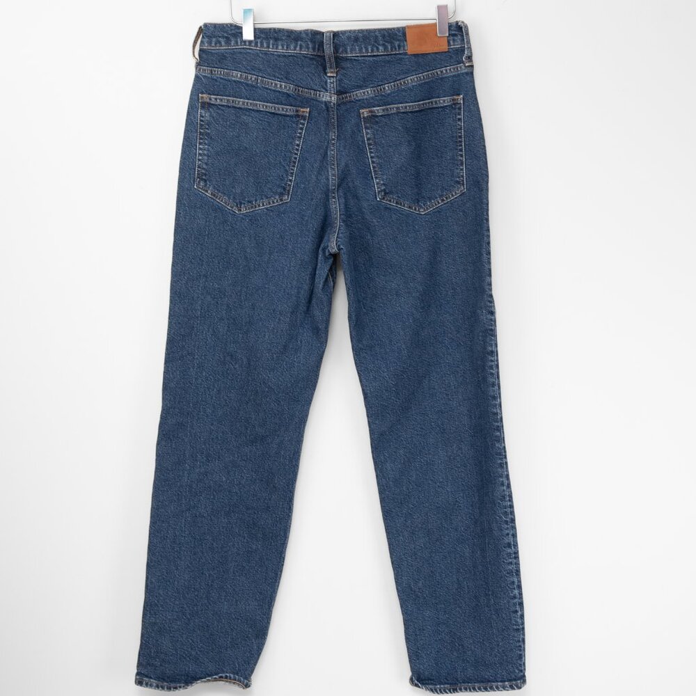 J. Crew Straight Jeans High-Rise 90's Classic Stretch Denim Blue Size 30 Tall - Picture 2 of 7